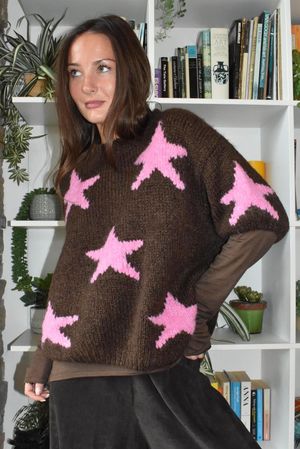 Big Softie Star Short Sleeve Knit Chocolate
